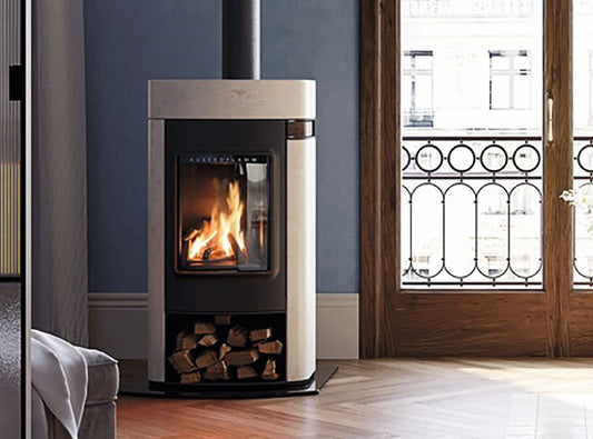 Kaminofen Austroflamm Elise 7 kW Naturstein Velvet Ivory_1 Kaminofen Austroflamm Elise 7 kW Naturstein Velvet Ivory_1