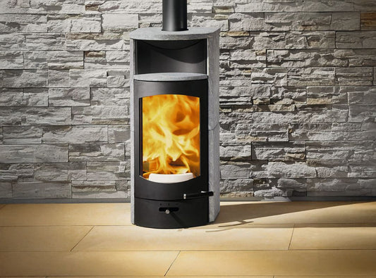 Kaminofen Austroflamm Flok 2.0 (4 kW) Speckstein, RR oben_1 Kaminofen Austroflamm Flok 2.0 (4 kW) Speckstein, RR oben_1