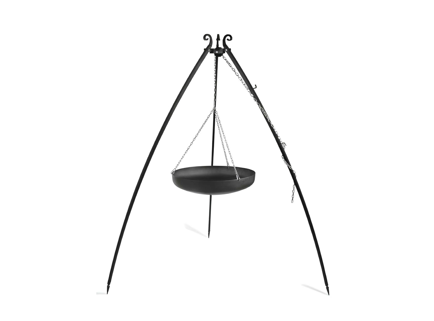 Schwenkgrill 200 cm mit Wok aus Rohstahl Schwenkgrill 200 cm mit Wok aus Rohstahl