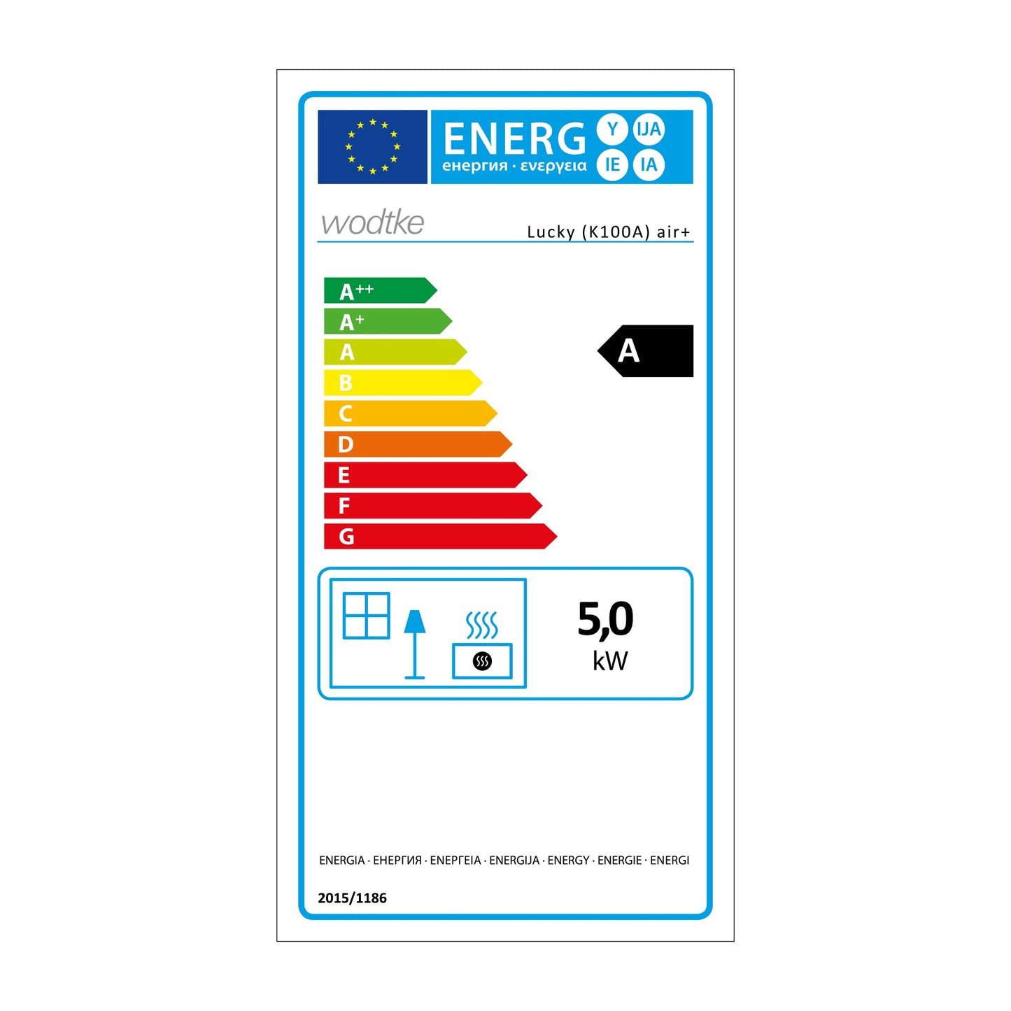 Wodtke Kaminofen Lucky energielabel