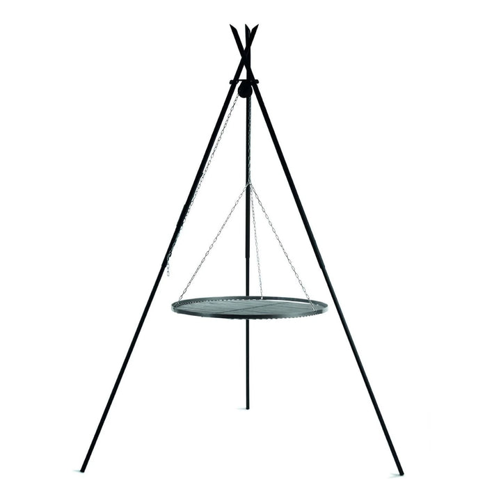 CookKing Schwenkgrill Tipi 210 cm – dreibeiniges Gestell mit überkreuzten Stäben und aufgehängtem Grillrost