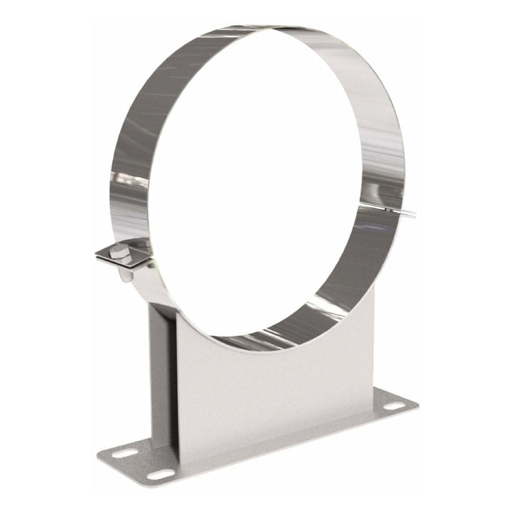 Wandhalter 75 mm - doppelwandig - eka complex D – Wandhalter mit runder Rohrschelle und flacher Wandplatte
