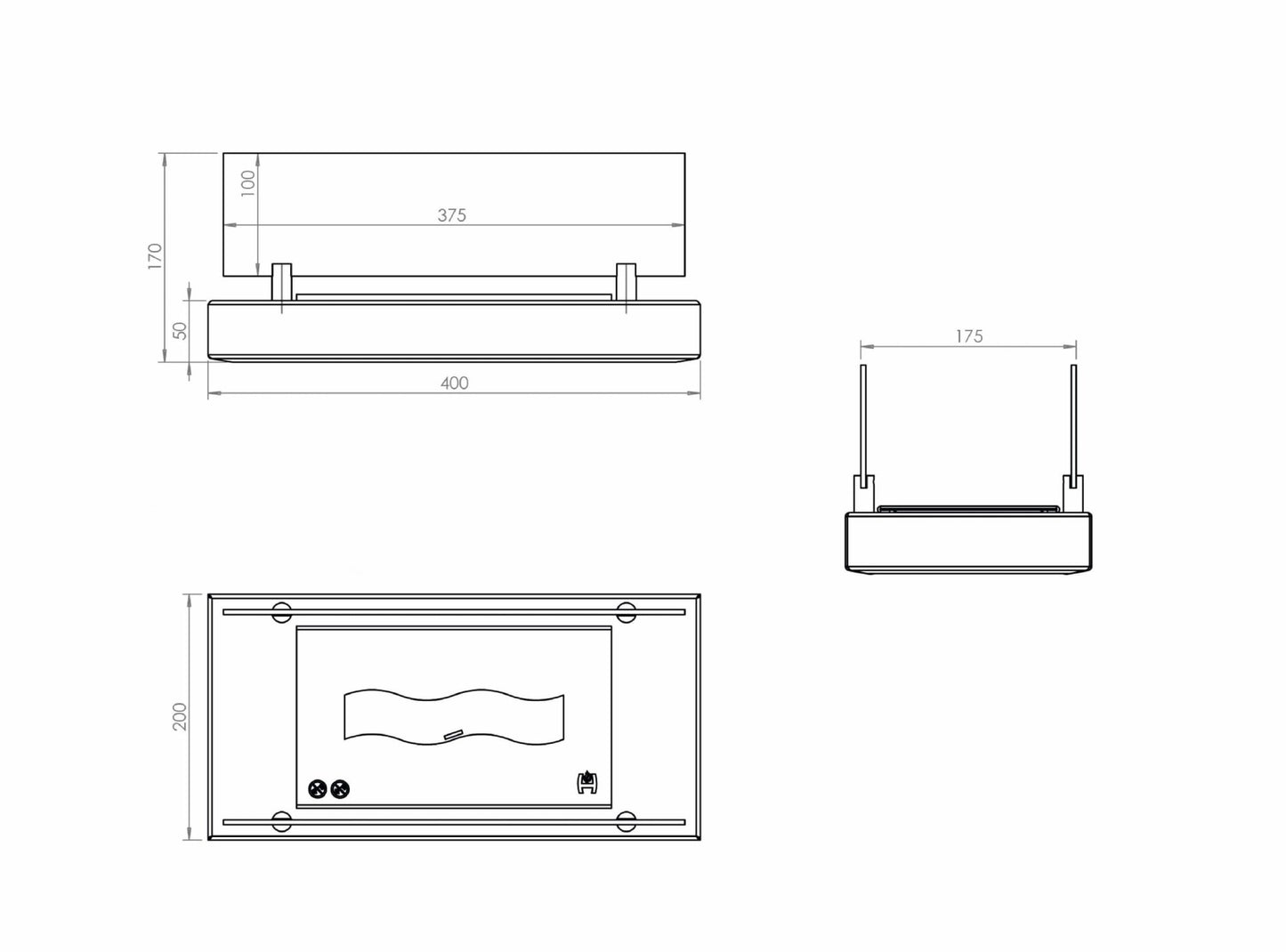 Biokamin Hitze Calypso Maße