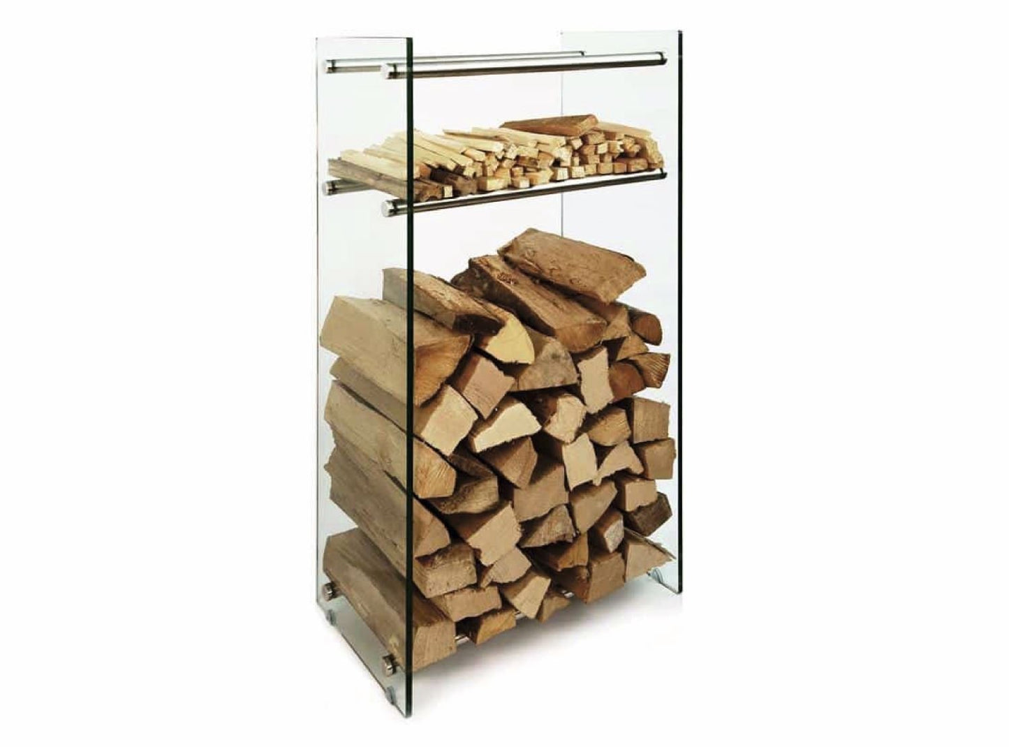 Holzregal in Klar, ESG, 12mm, Holzaufbewahrung - Ofenerlebnis.de Holzregal in Klar, ESG, 12mm, Holzaufbewahrung - Ofenerlebnis.de