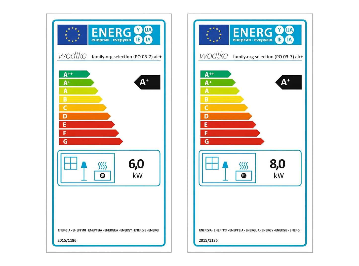 Pelletofen Wodtke family.nrg selection air+ Energielabel, Ecolabel - ofenerlebnis.de