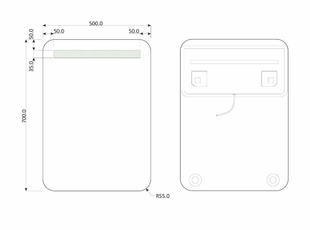 Uno – Wandspiegel mit LED, 50 x 70 cm - Ofenerlebnis.de Uno – Wandspiegel mit LED, 50 x 70 cm - Ofenerlebnis.de