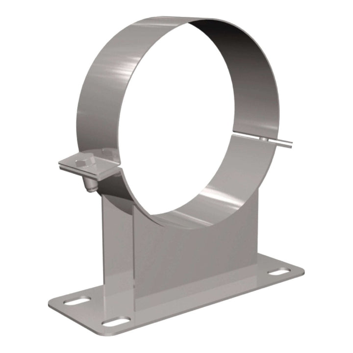 Wandhalter 50 mm - doppelwandig - eka complex D – Wandhalter mit runder Rohrschelle und flacher Wandplatte