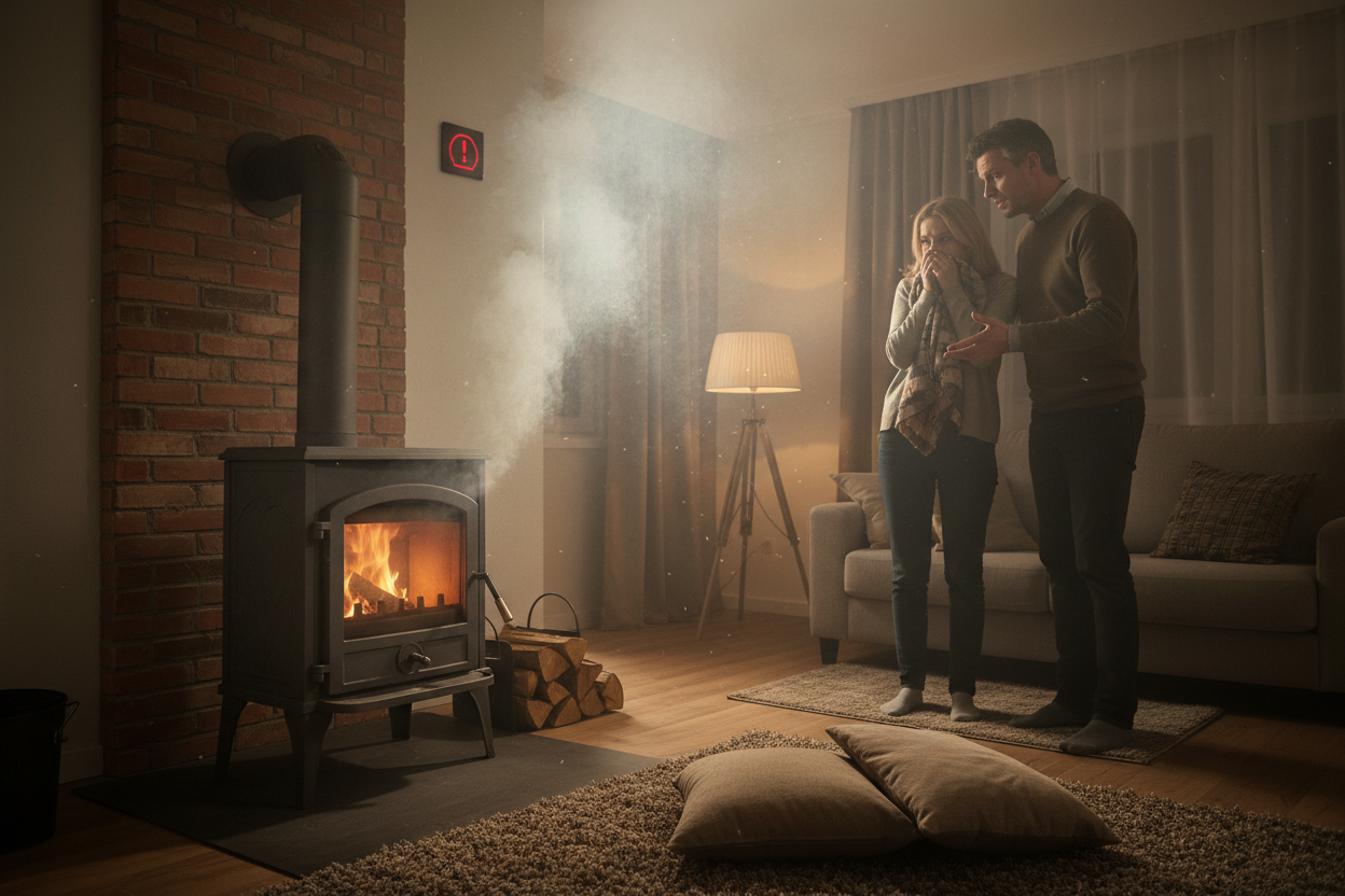 Warum rußt oder qualmt ein Kaminofen?