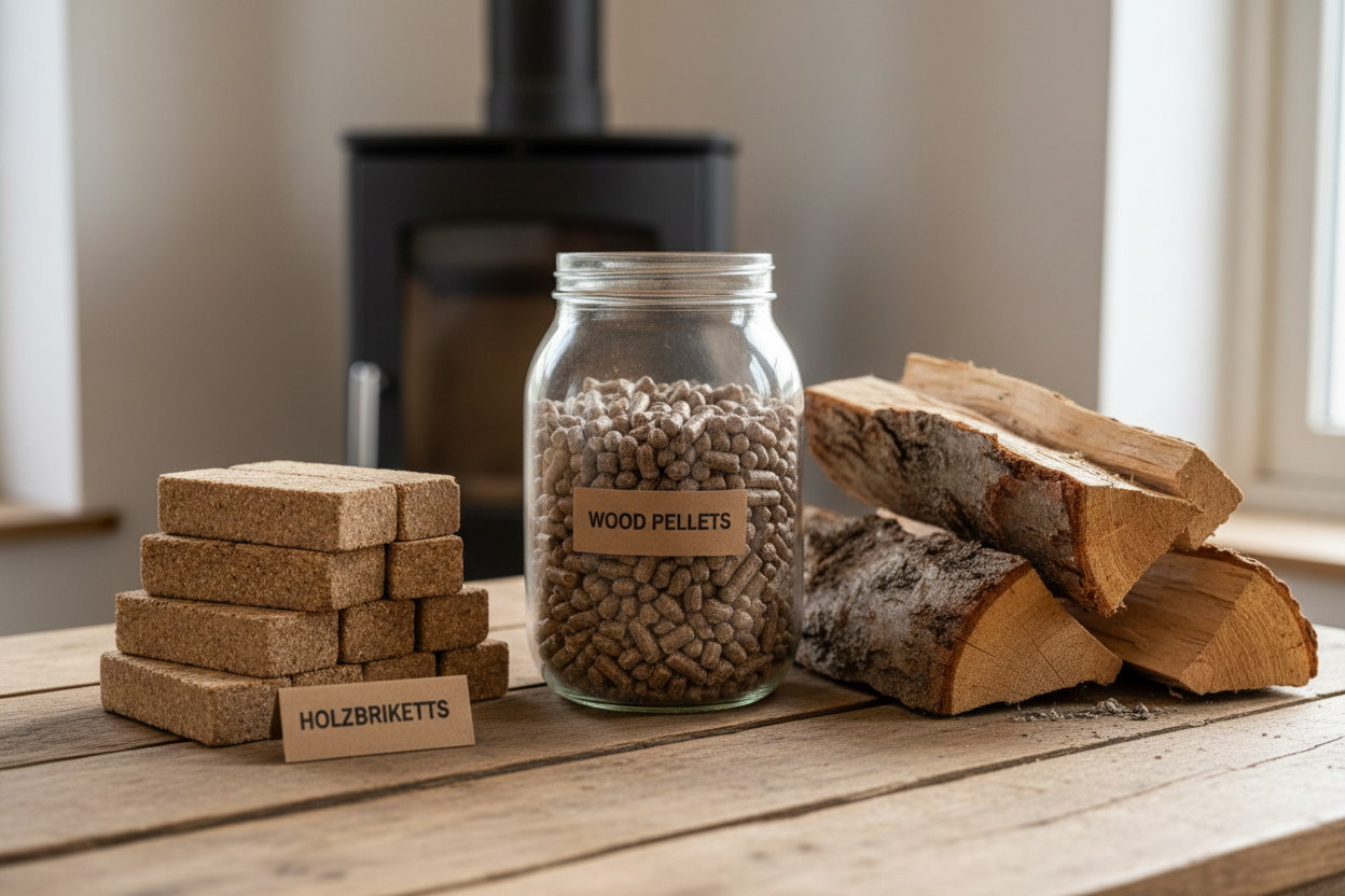 Darf man Briketts oder Pellets im Kaminofen verbrennen?