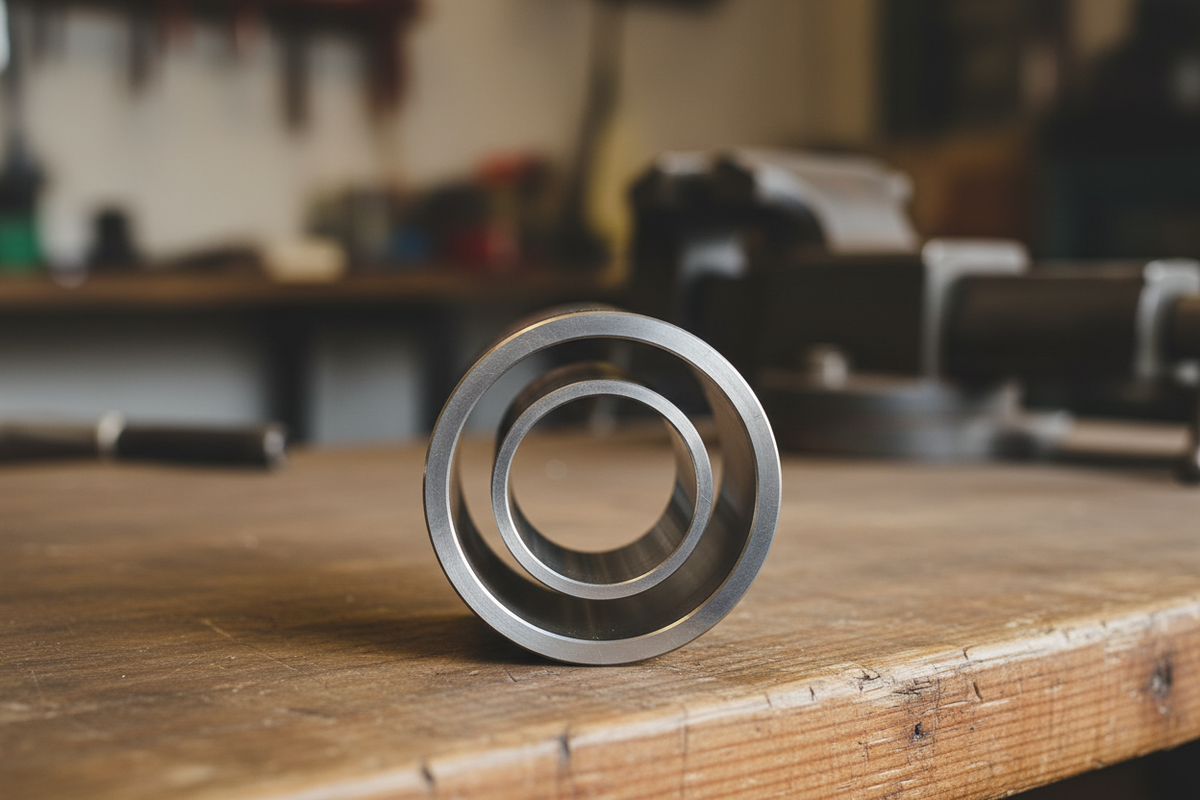 Konzentrisches Rohrstück mit sichtbarem Innenrohr und äußerem Ringspalt