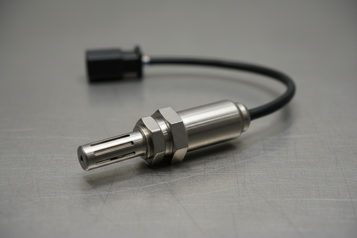 Metallische Lambdasonde mit Sechskant, geschlitzter Messspitze und Anschlussleitung