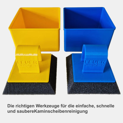 Kaminscheiben Handwischer-Schalen-Set