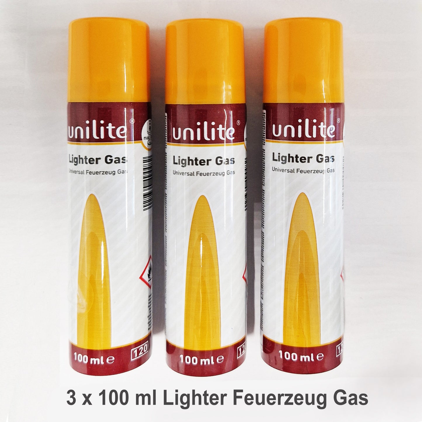 Feuerzeug-Gas Nachfüllpack (3 × 100 ml)