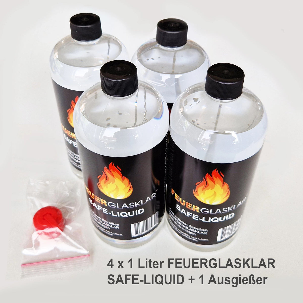 FEUERGLASKLAR SAFE LIQUID 4 × 1 Liter