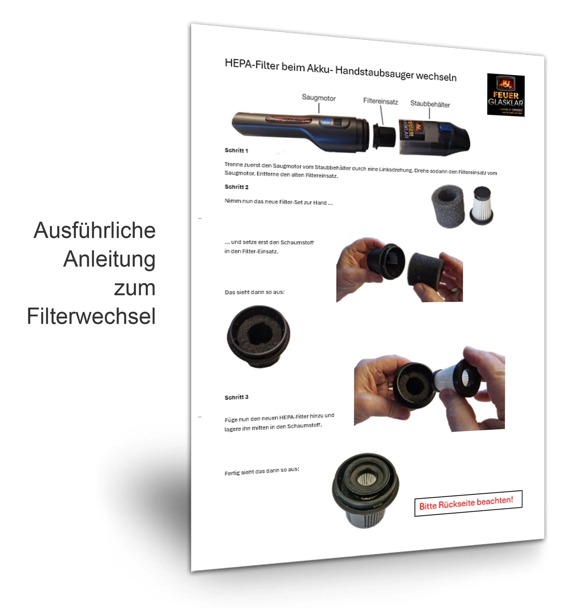 Filter-Einheit für Akku-Handstaubsauger CINDY – Produktansicht 2