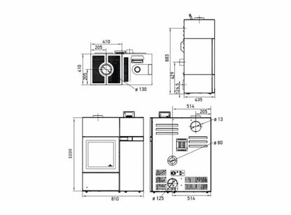Austroflamm Quadra Duo Maße