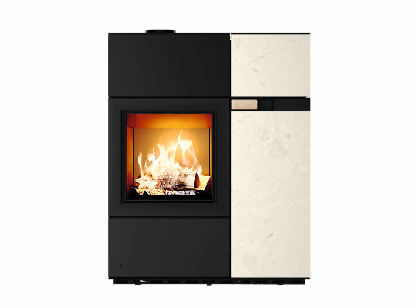 Austroflamm Quadra Duo mit Naturstein velvet ivory