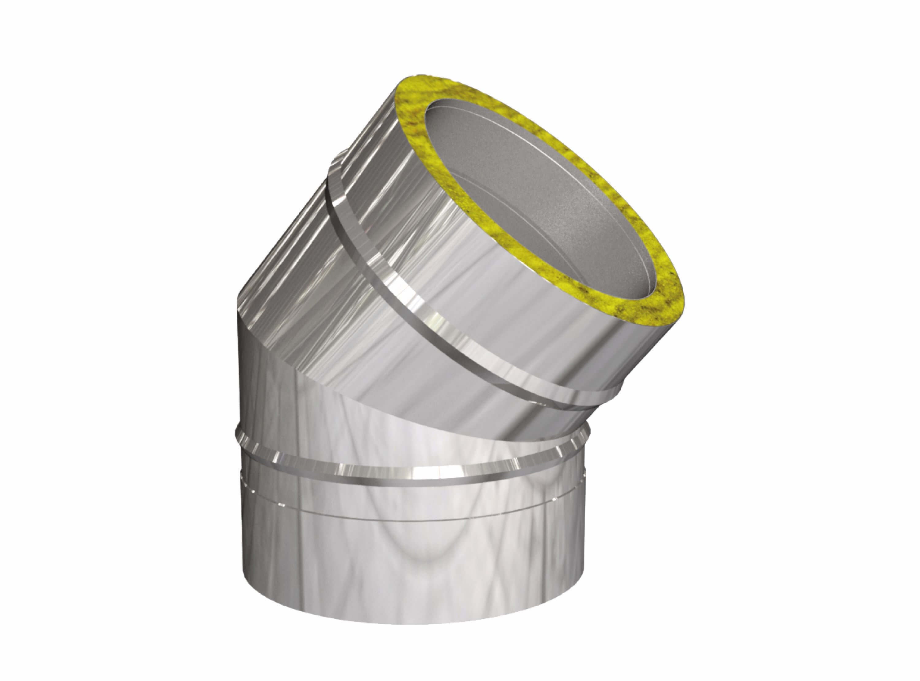 Bogen 45° - doppelwandig - eka edelstahlkamine complex D