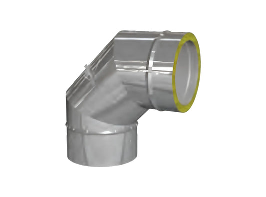Bogen 90° mit Prüföffnung (bis 600°C) - doppelwandig - eka edelstahlkamine complex D - ofenerlebnis.de