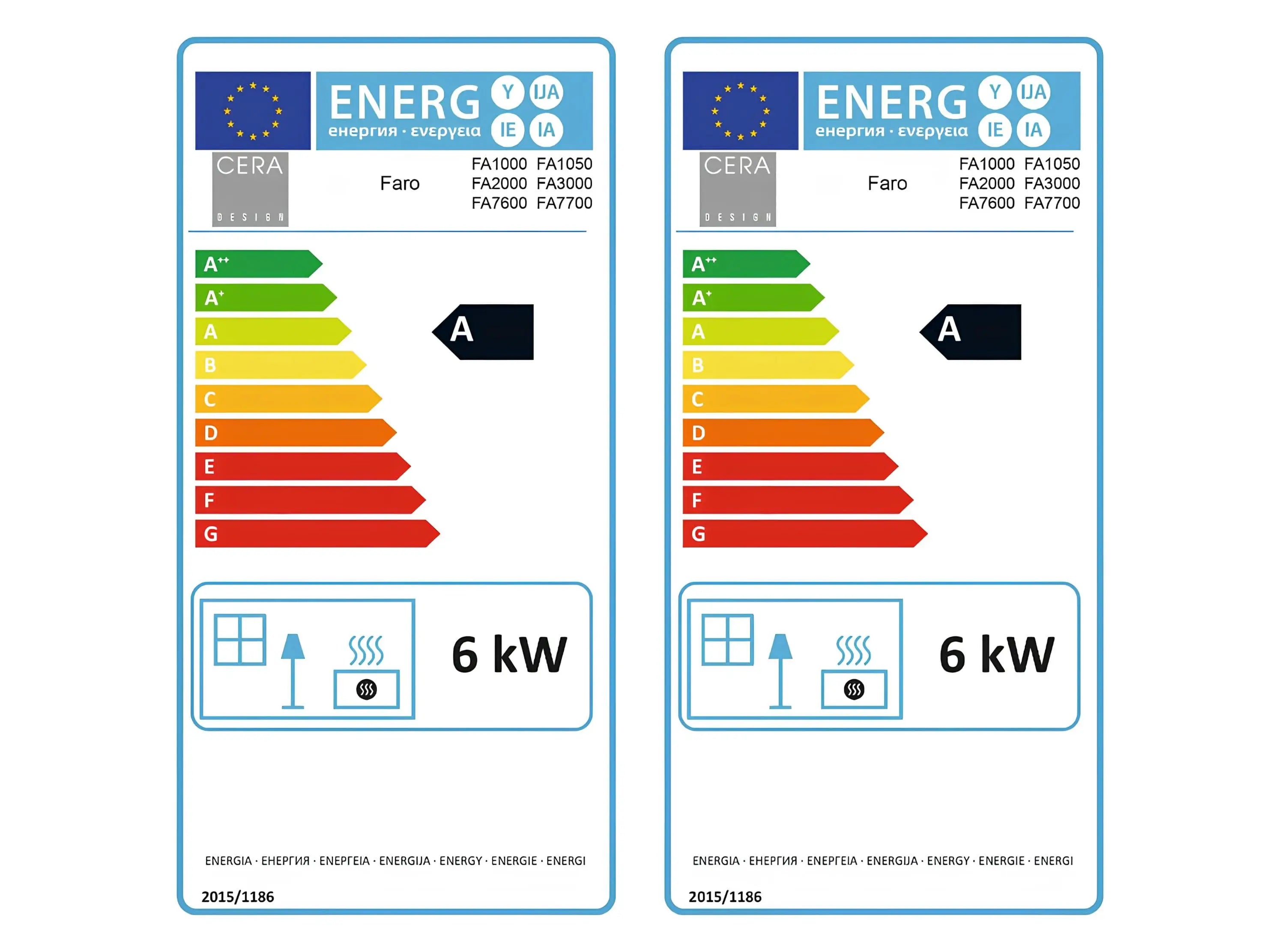 CERA DESIGN Kaminofen FARO Energielabel - Ofenerlebnis.de