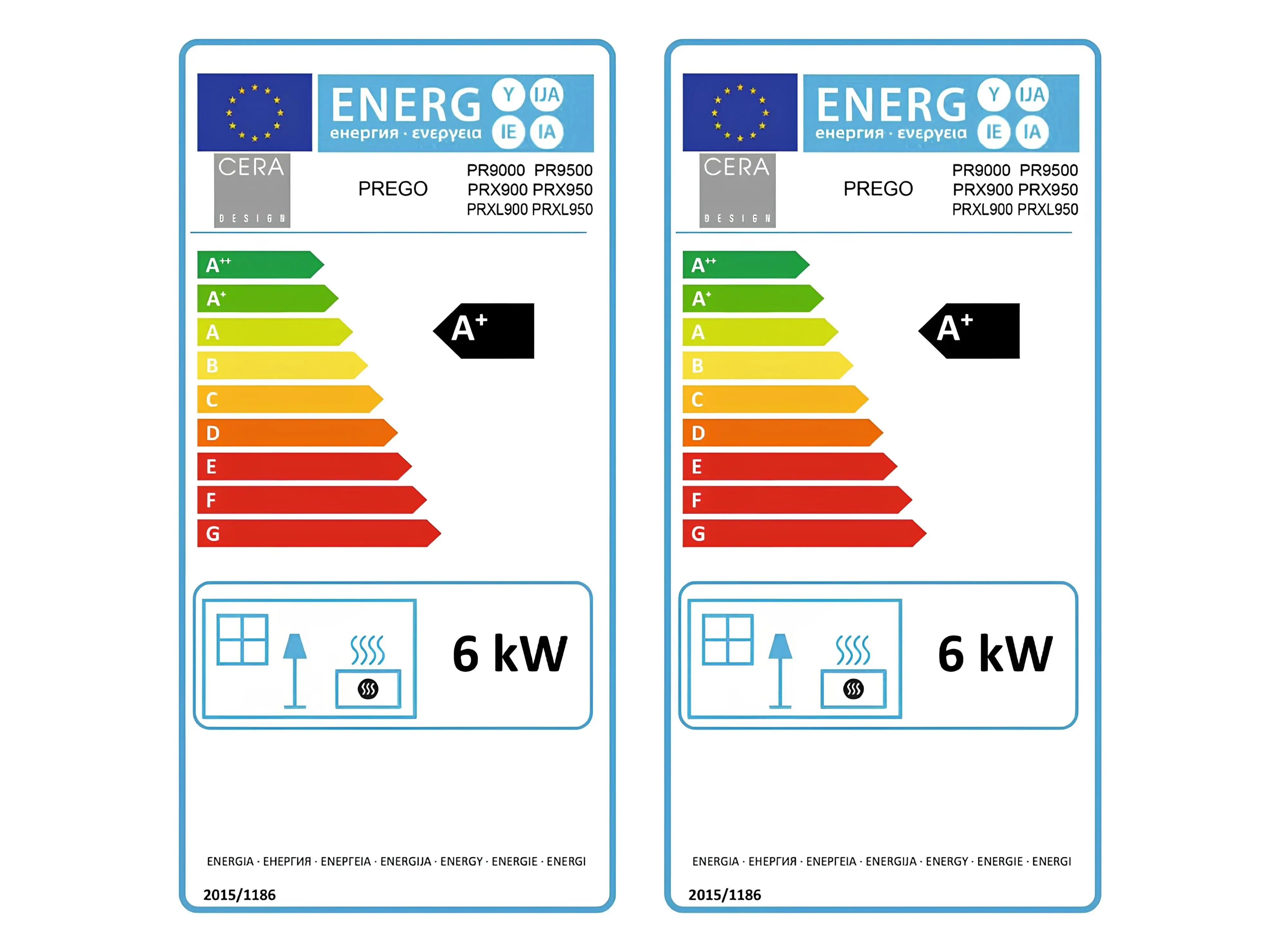 CERA DESIGN Kaminofen PREGO X Energielabel - Ofenerlebnis.de