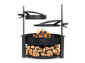 Feuerschale MONTANA X 80 cm + Grillrost 60 cm + Mast und Pfanne aus Rohstahl 50 cm