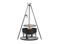 Feuerschale Viking XXL 80 cm + Schwenkgrill 180 cm mit Kurbel + Grillrost  70 cm und Feuerschalenbasis rund