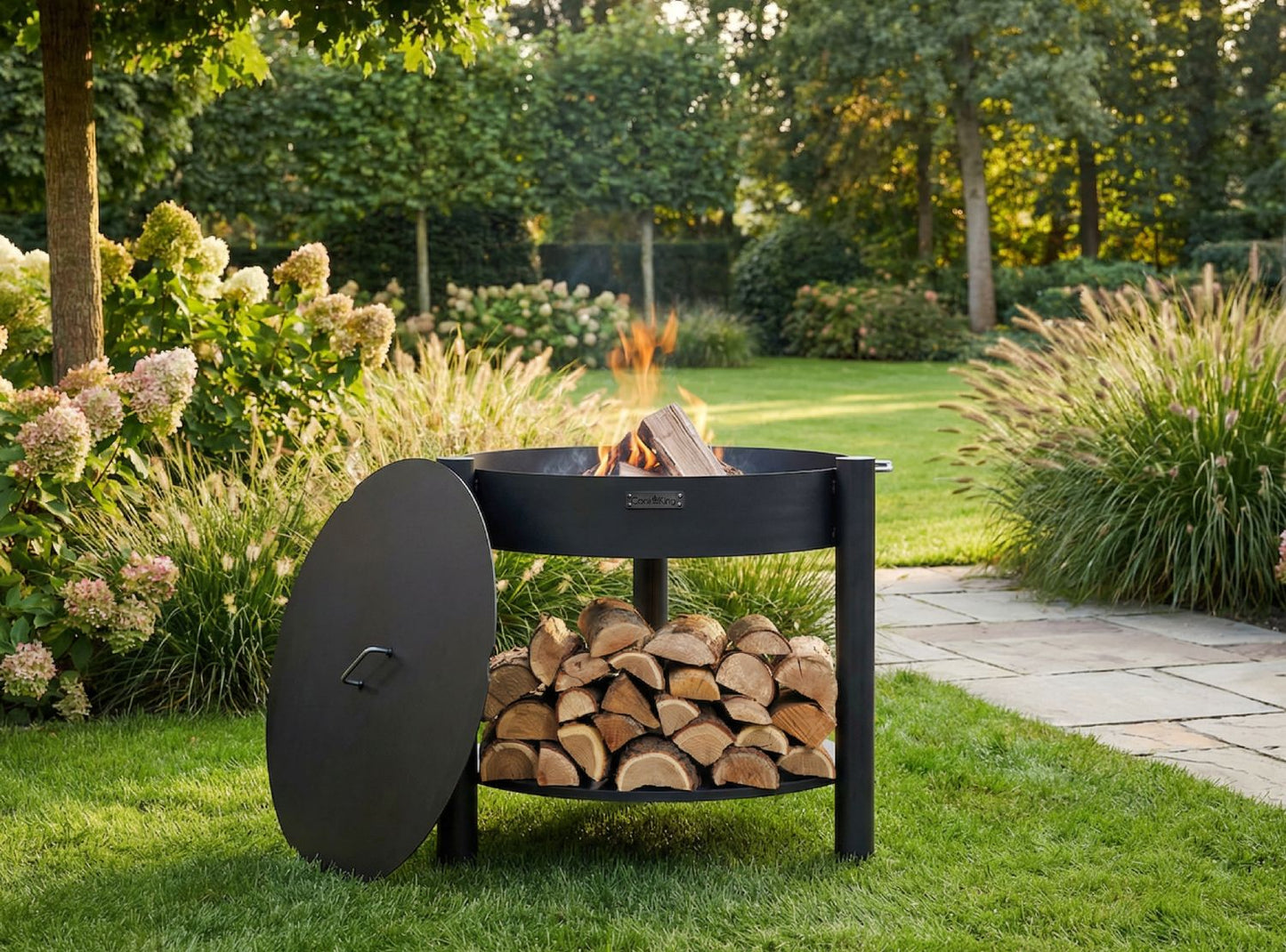 Feuerschale CookKing Montana hoch 80 cm mit Deckel 82 cm_2