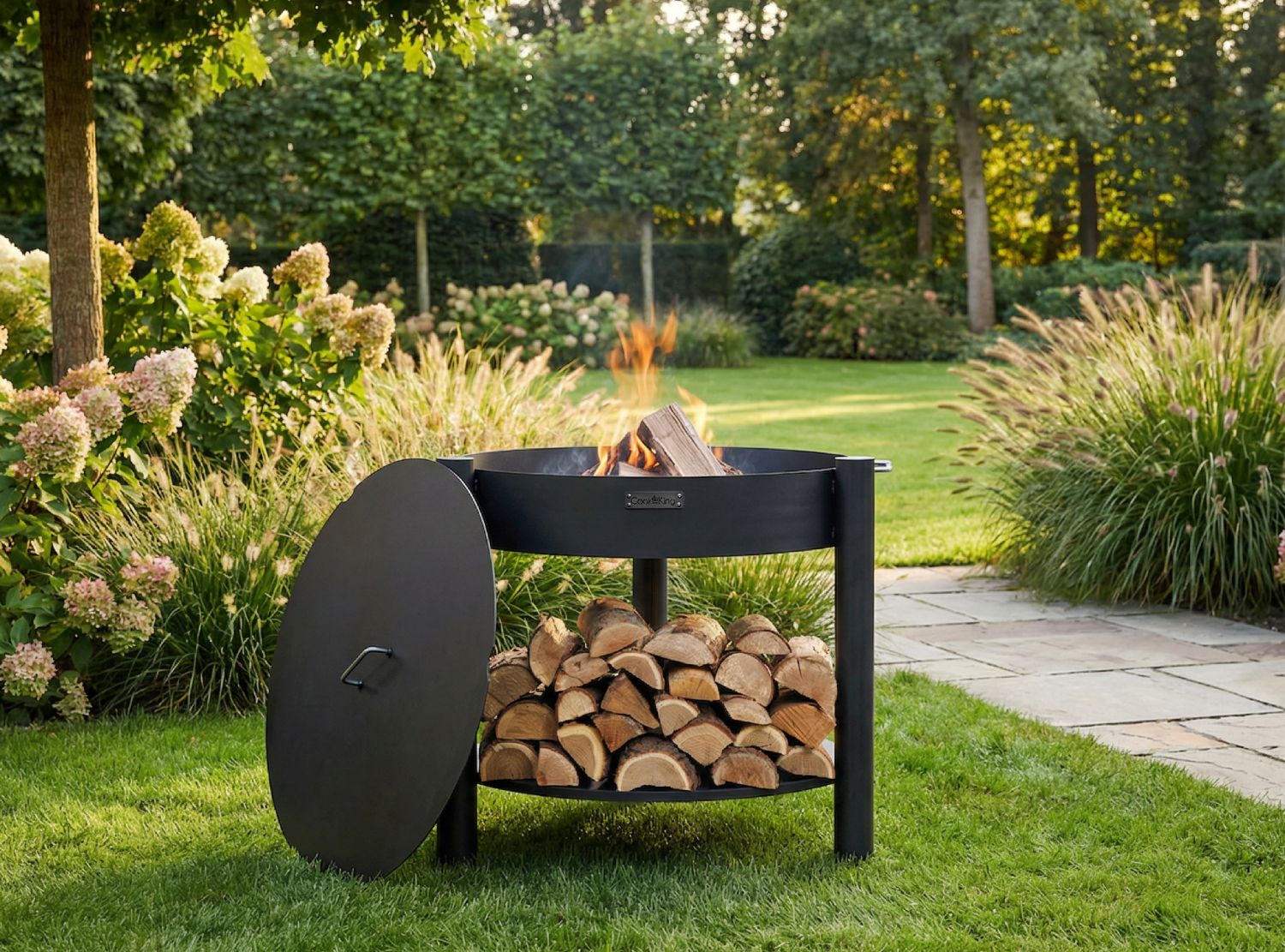 Feuerschale CookKing Montana hoch 80 cm mit Deckel 82 cm_2