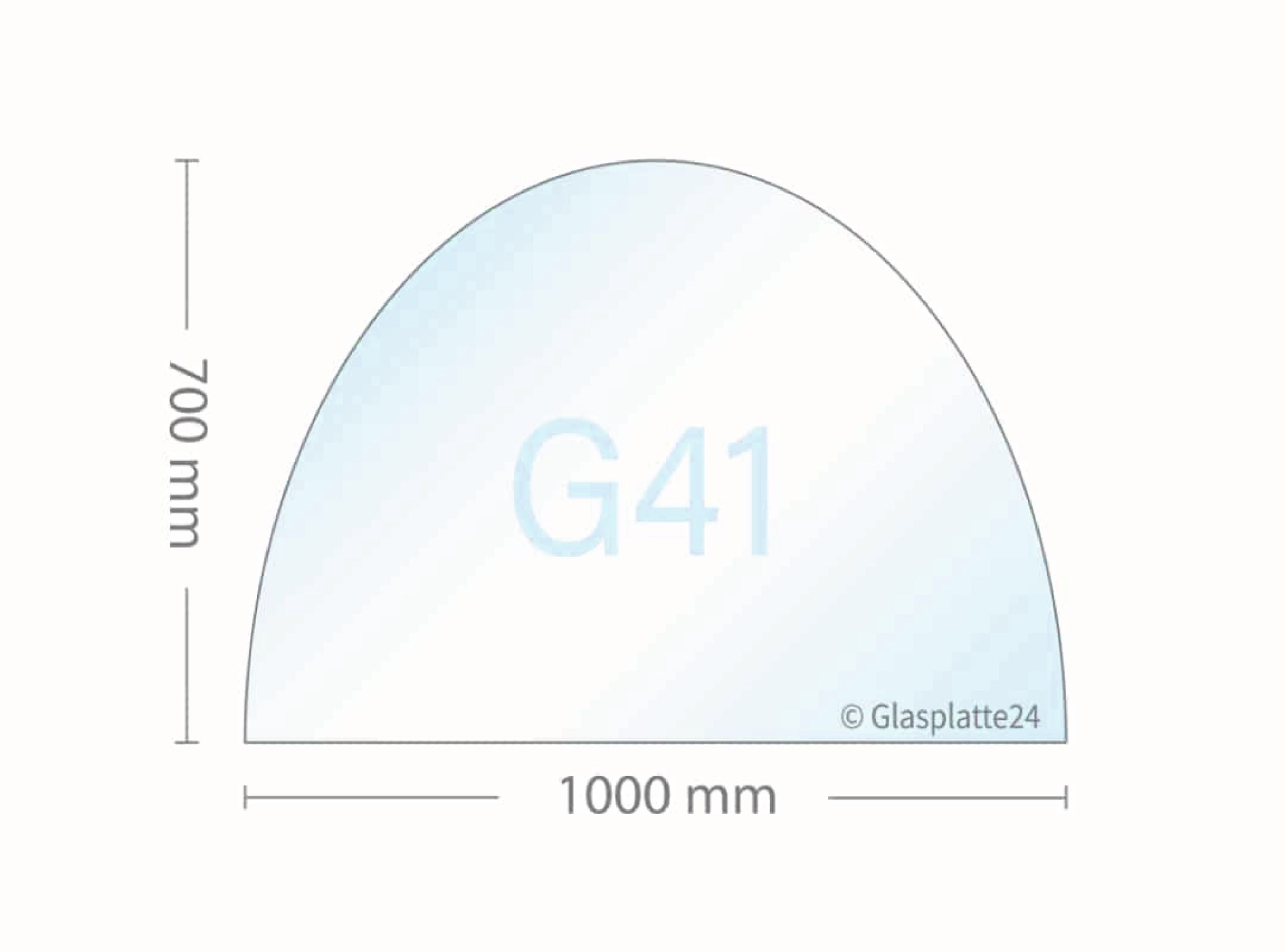 Ofenglas in Halbkreis ESG mit 18mm Facettenschliff | Stärke 6 – 8mm