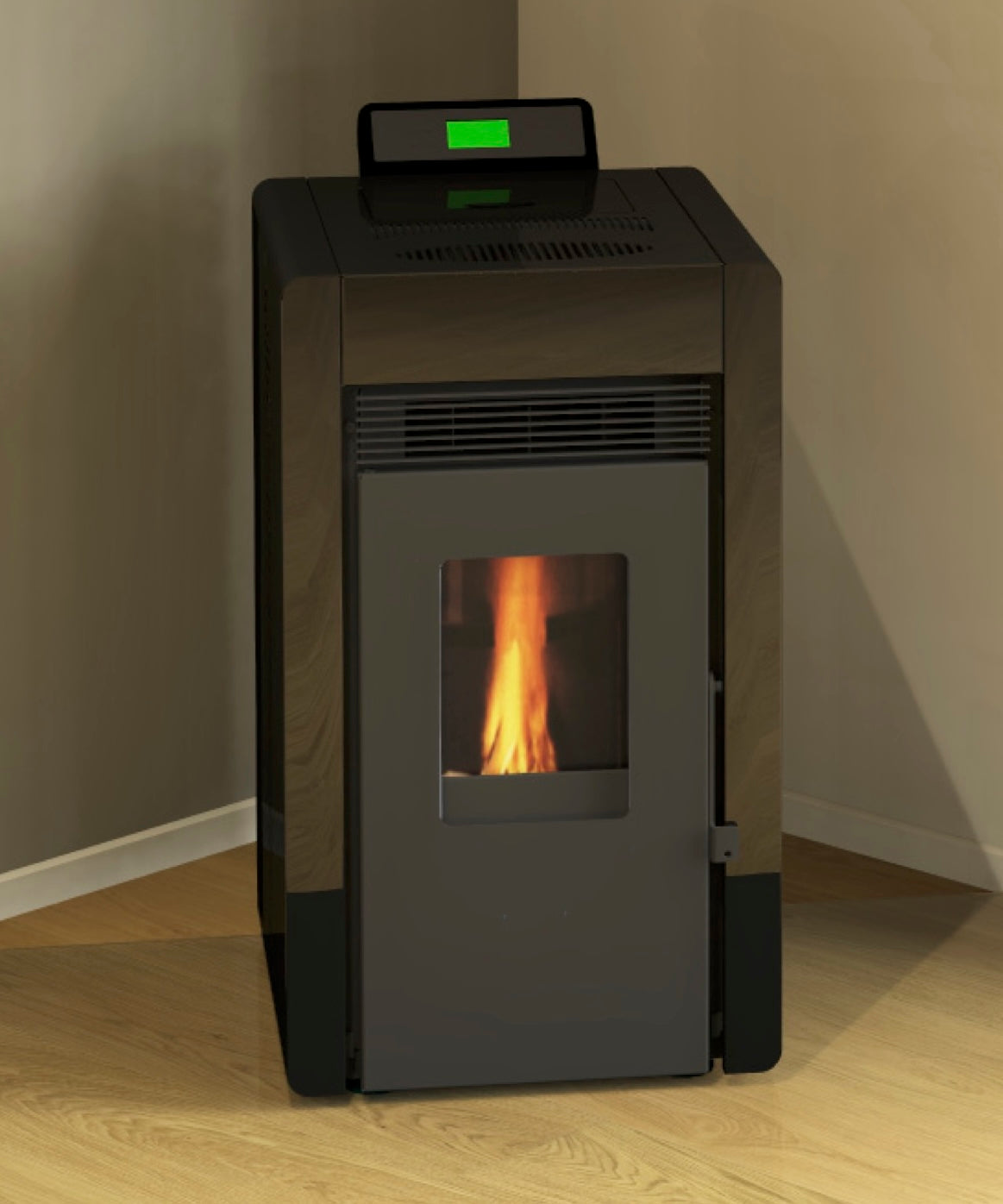 SCHENGER HLP3402 Pelletofen im Wohnraum