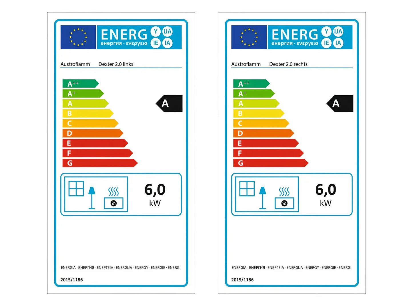 Kaminofen Austroflamm Dexter 2.0 Energielabels - Ecolabels - ofenerlebnis.de