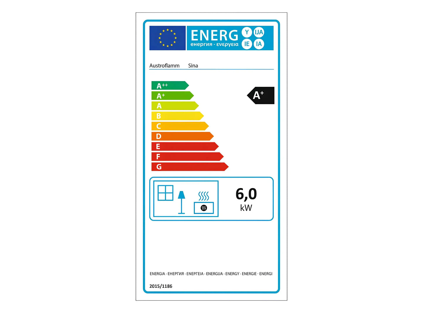 Kaminofen Austroflamm Sina Energielabel, Ecolabel - ofenerlebnis.de