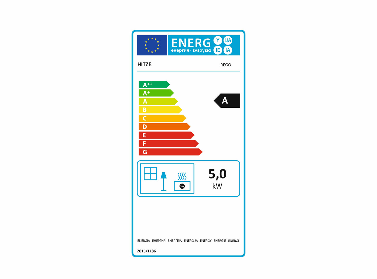 Kaminofen Hitze Rego S Energielabel, Ecolabel