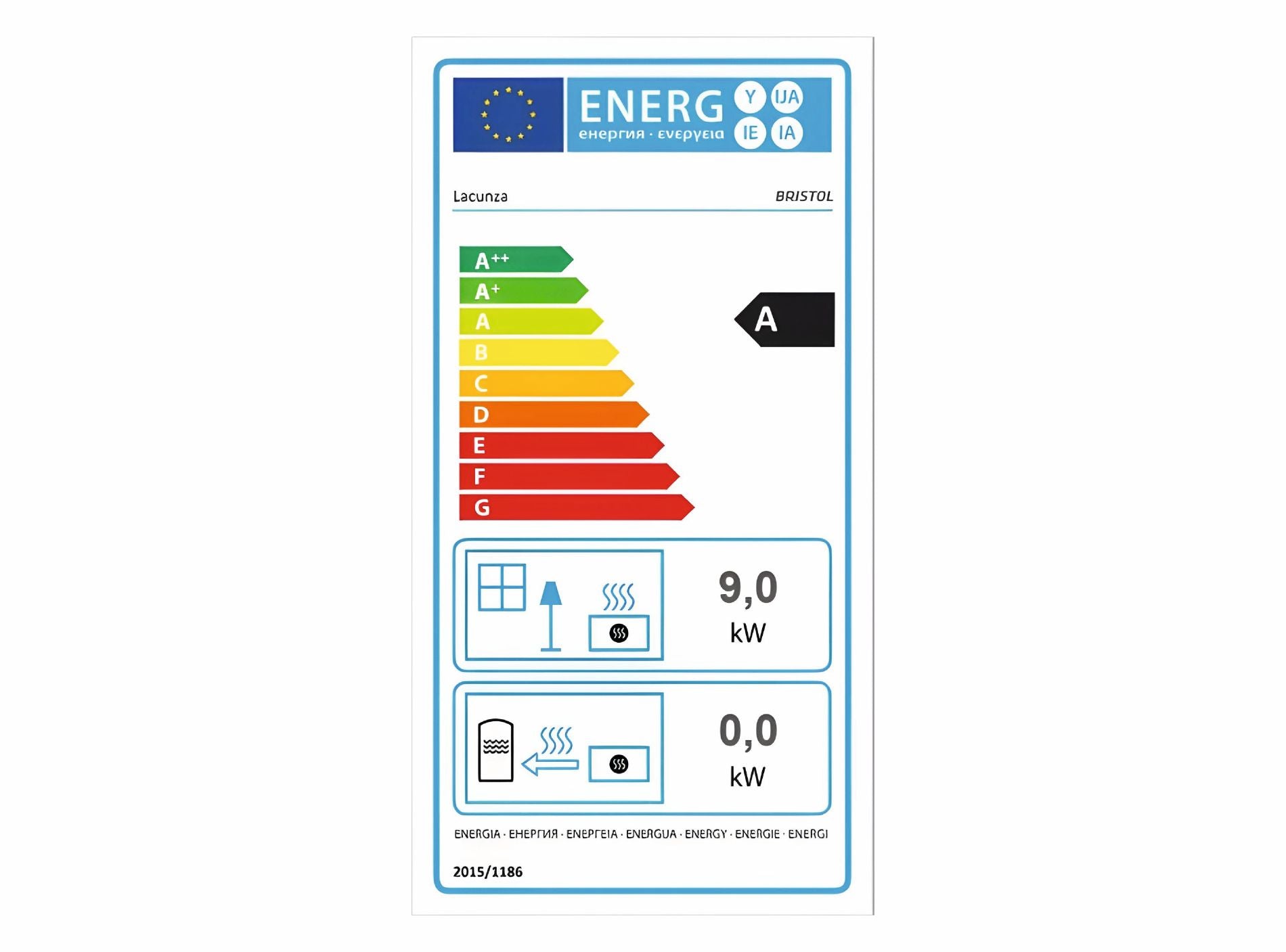 Kaminofen LACUNZA BRISTOL Energielabel