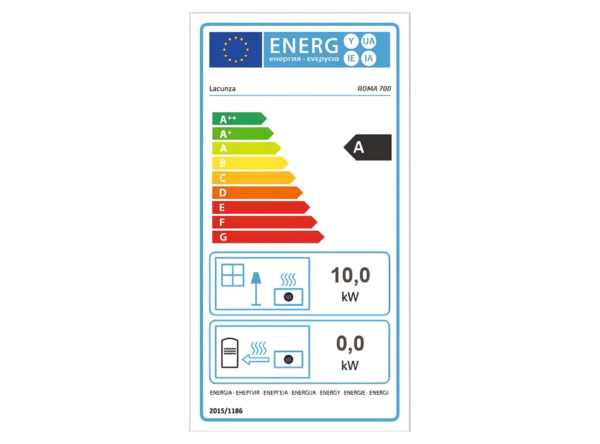 Kaminofen LACUNZA ROMA 700 Energielabel