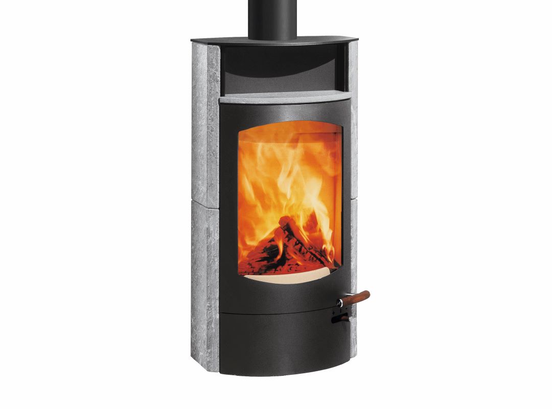 Kaminofen Austroflamm Koko 2.0 (6 kW) Speckstein, Warmhaltefach Speckstein, Guss-Topplatte, RRA oben