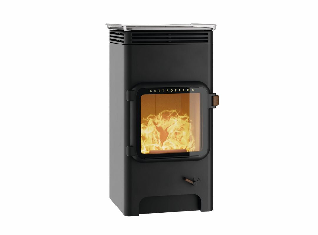 Kaminofen Austroflamm Luca Cook 7 kW mit Herdplatte Abgang hinten