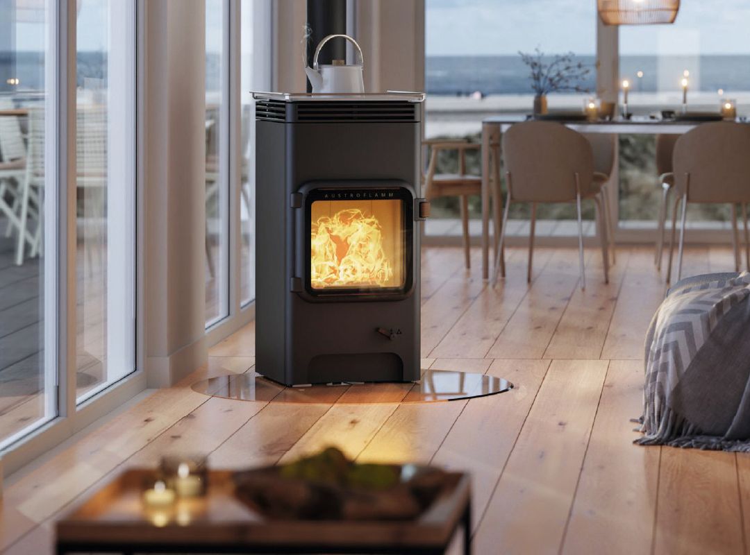 Kaminofen Austroflamm Luca Cook 7 kW mit Herdplatte Abgang hinten_1