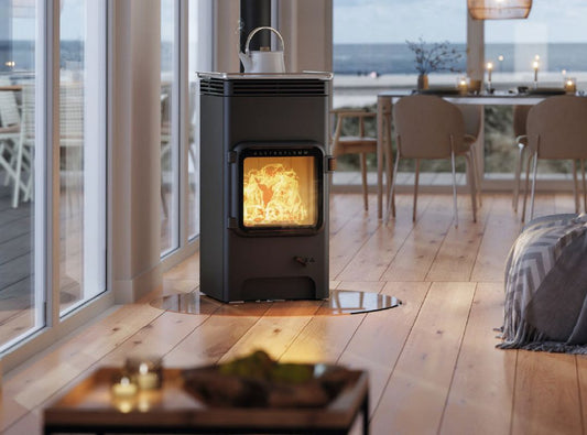 Kaminofen Austroflamm Luca Cook 7 kW mit Herdplatte Abgang hinten_1