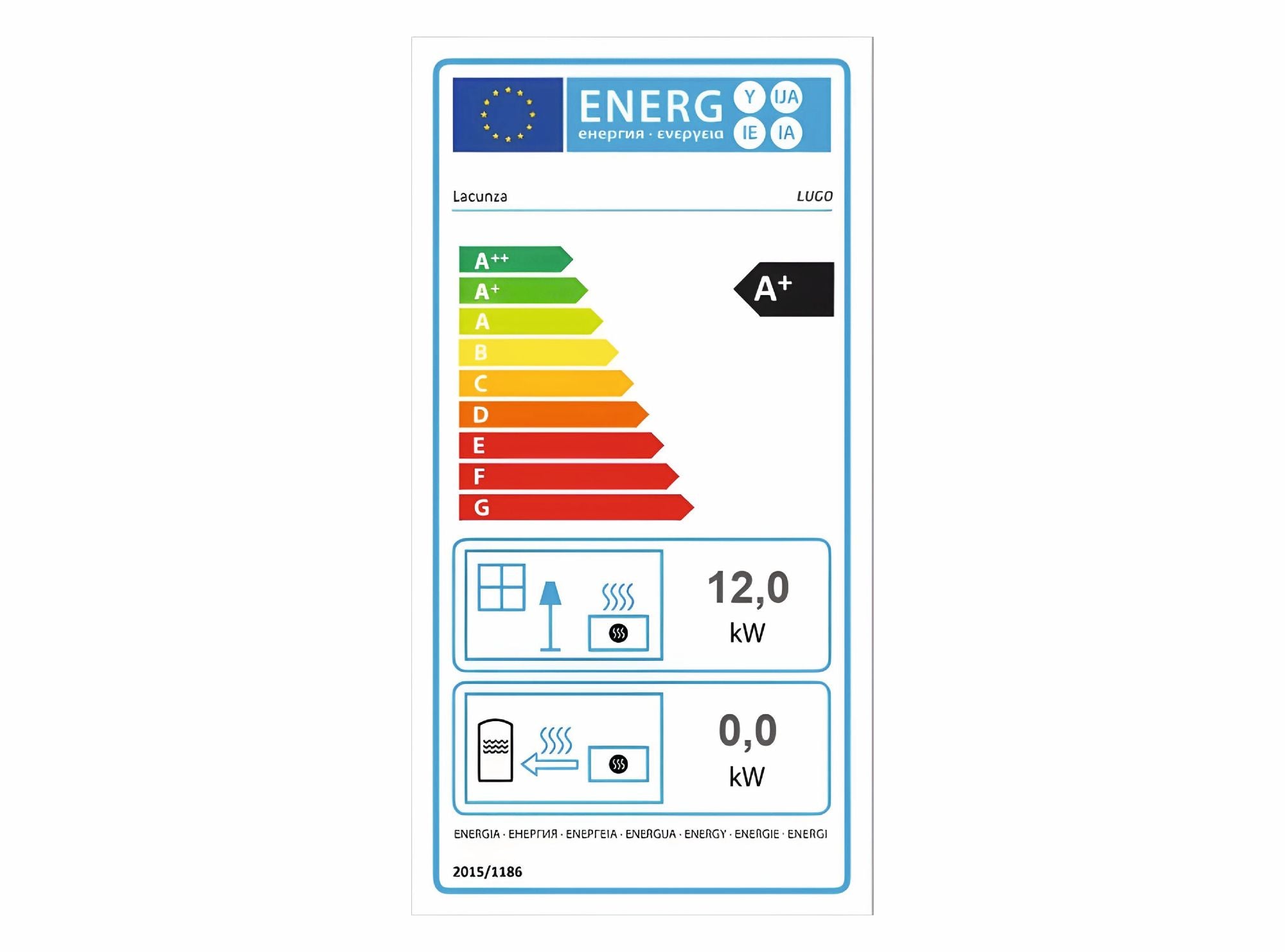 Kaminofen LACUNZA LUGO Energielabel