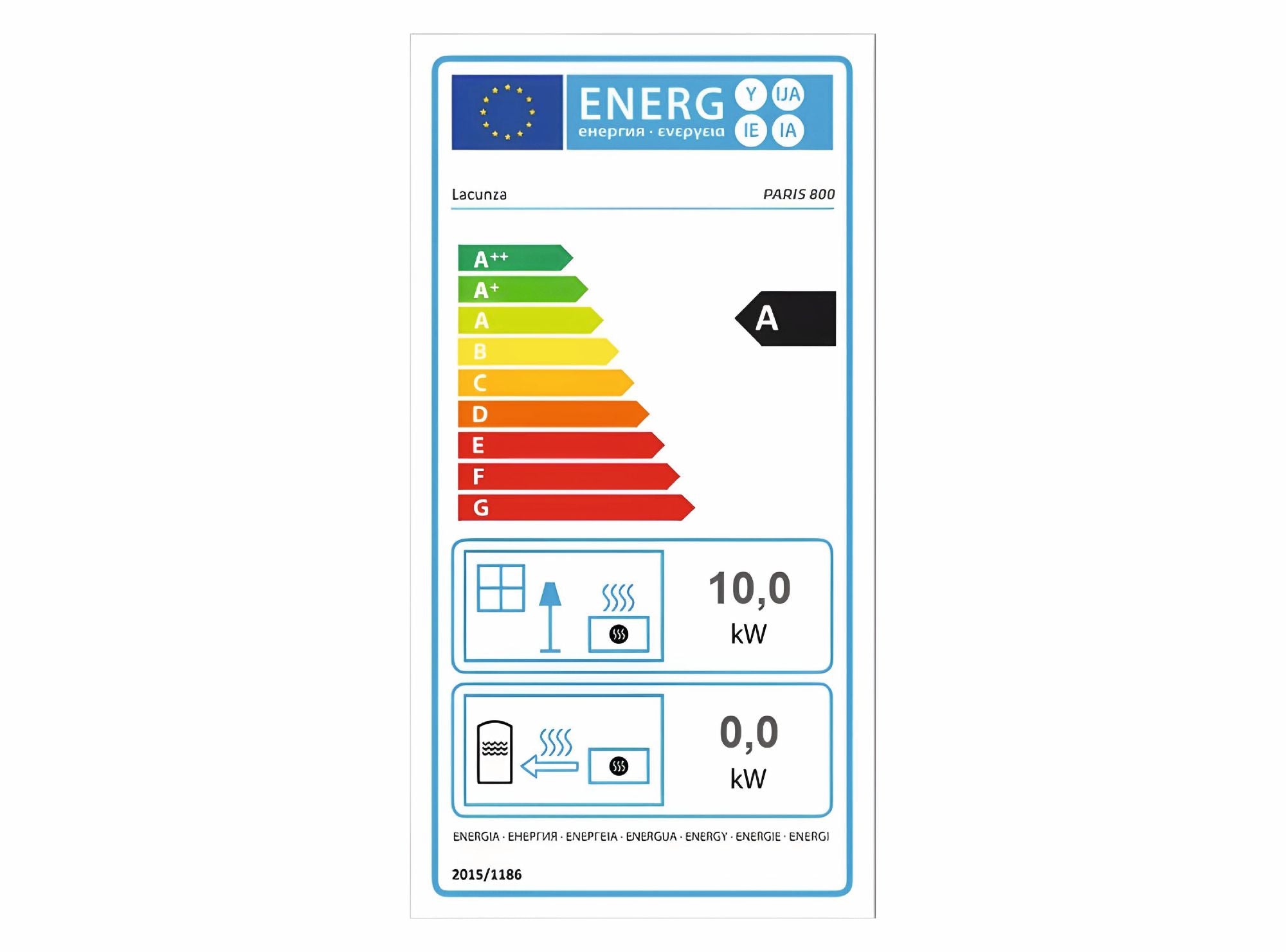 Kaminofen LACUNZA PARIS 800 Energielabel