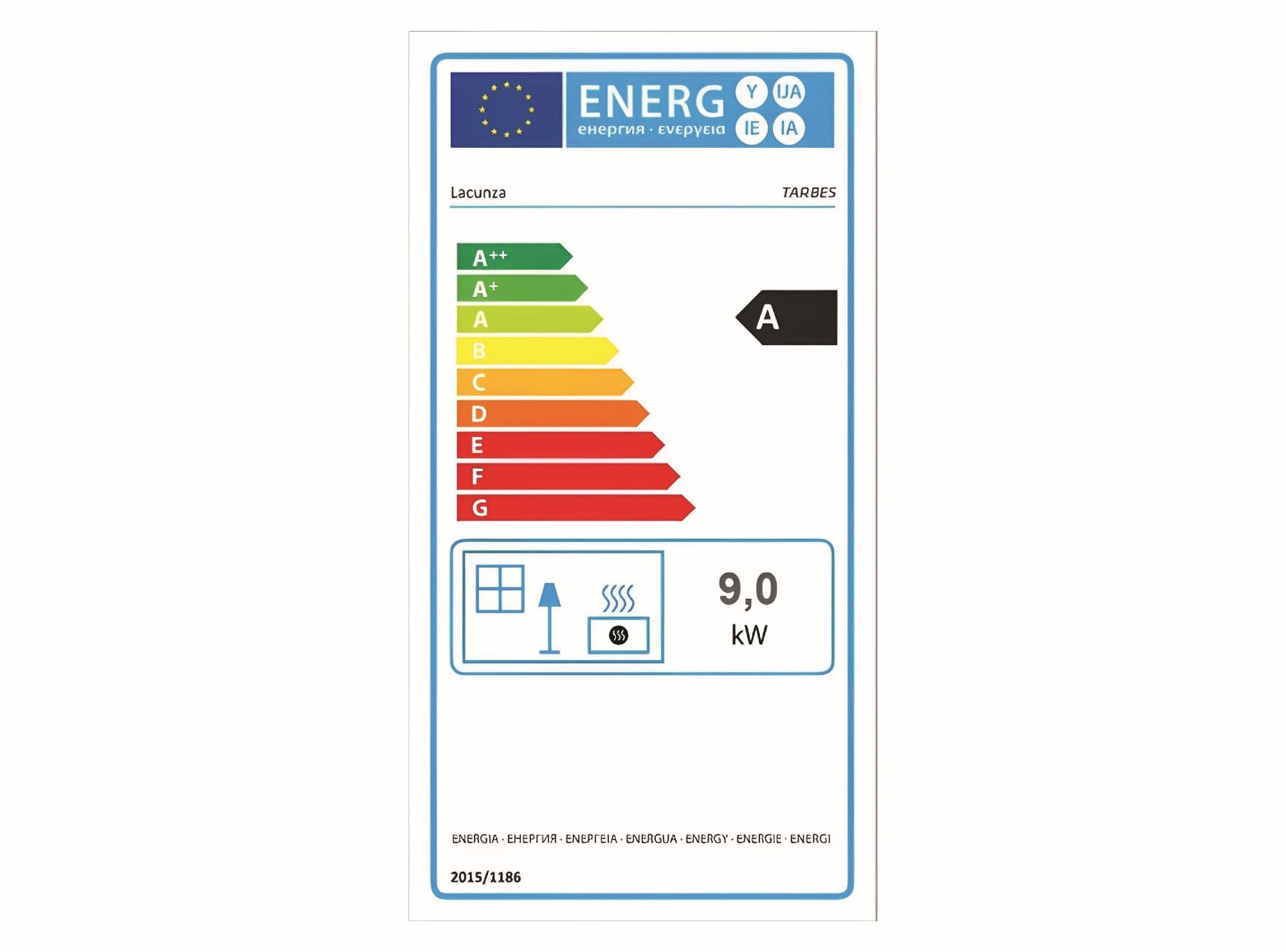 Kaminofen LACUNZA TARBES Energielabel