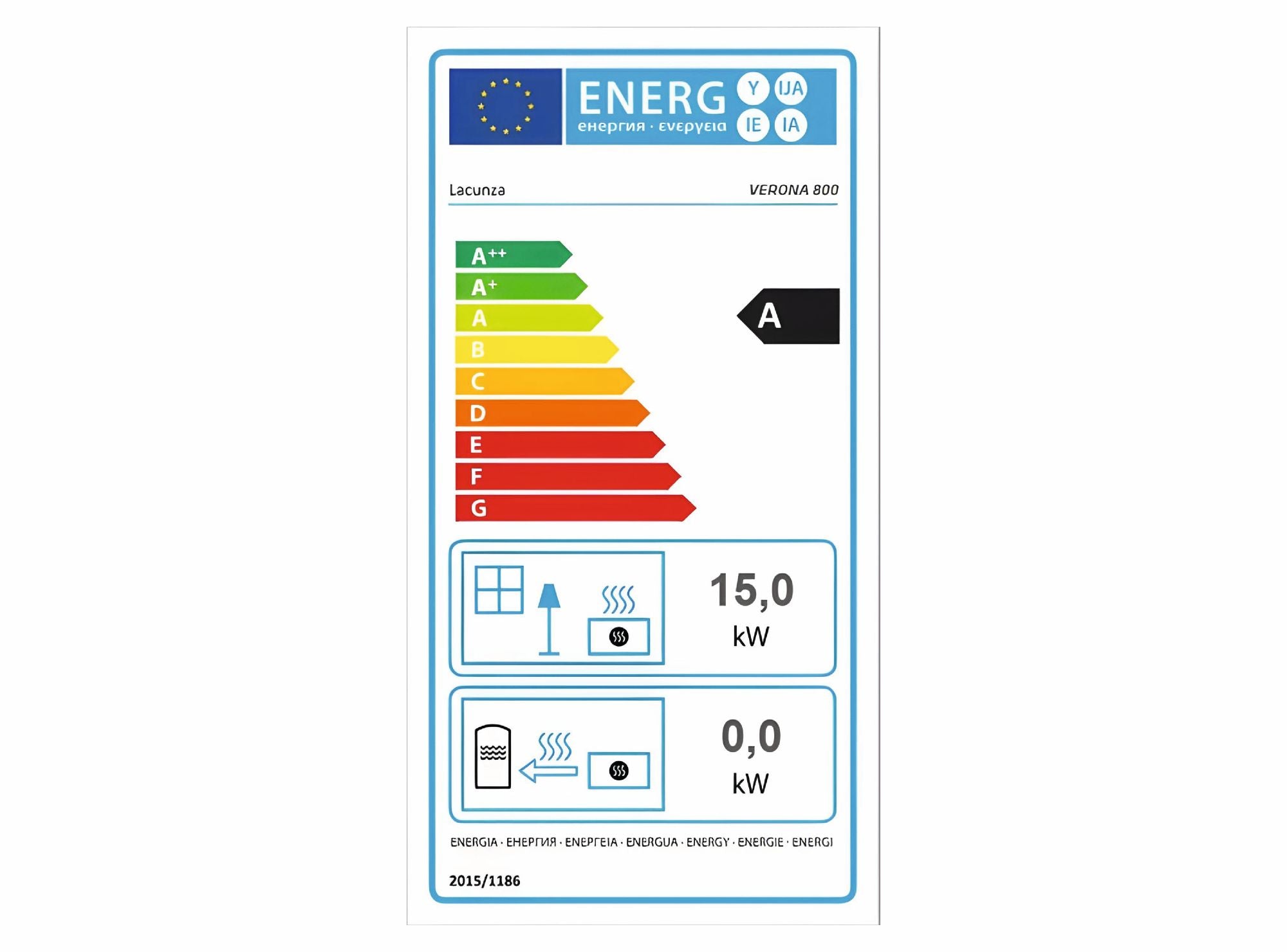 Kaminofen LACUNZA VERONA 800 Energielabel