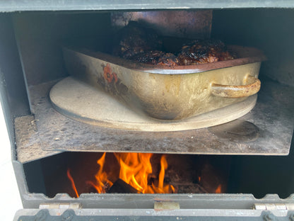 Pizzaablageblech aus Edelstahl für Outdooröfen – Backeinsatz mit Deckel für Pizza, Brot & Ofengerichte