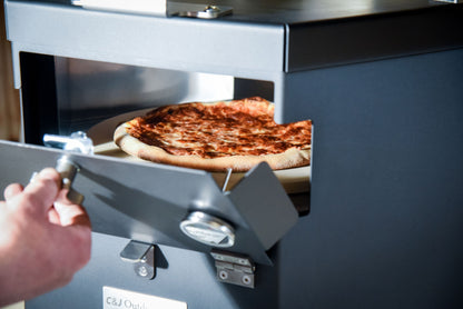 Pizzatüre aus Edelstahl für Outdooröfen – mit Thermometer, Scharnieren & Verriegelung
