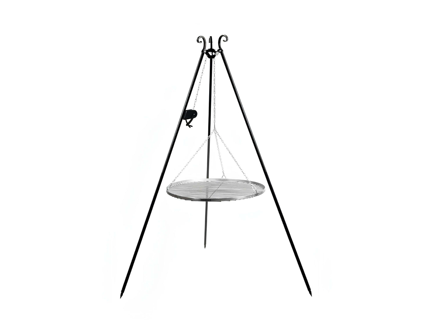Schwenkgrill 180 cm mit Grillrost aus Edelstahl + Kurbel