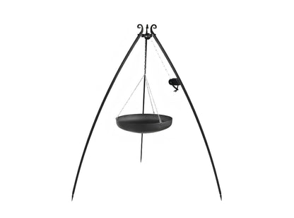 Schwenkgrill 200 cm mit Wok aus Rohstahl + Kurbel