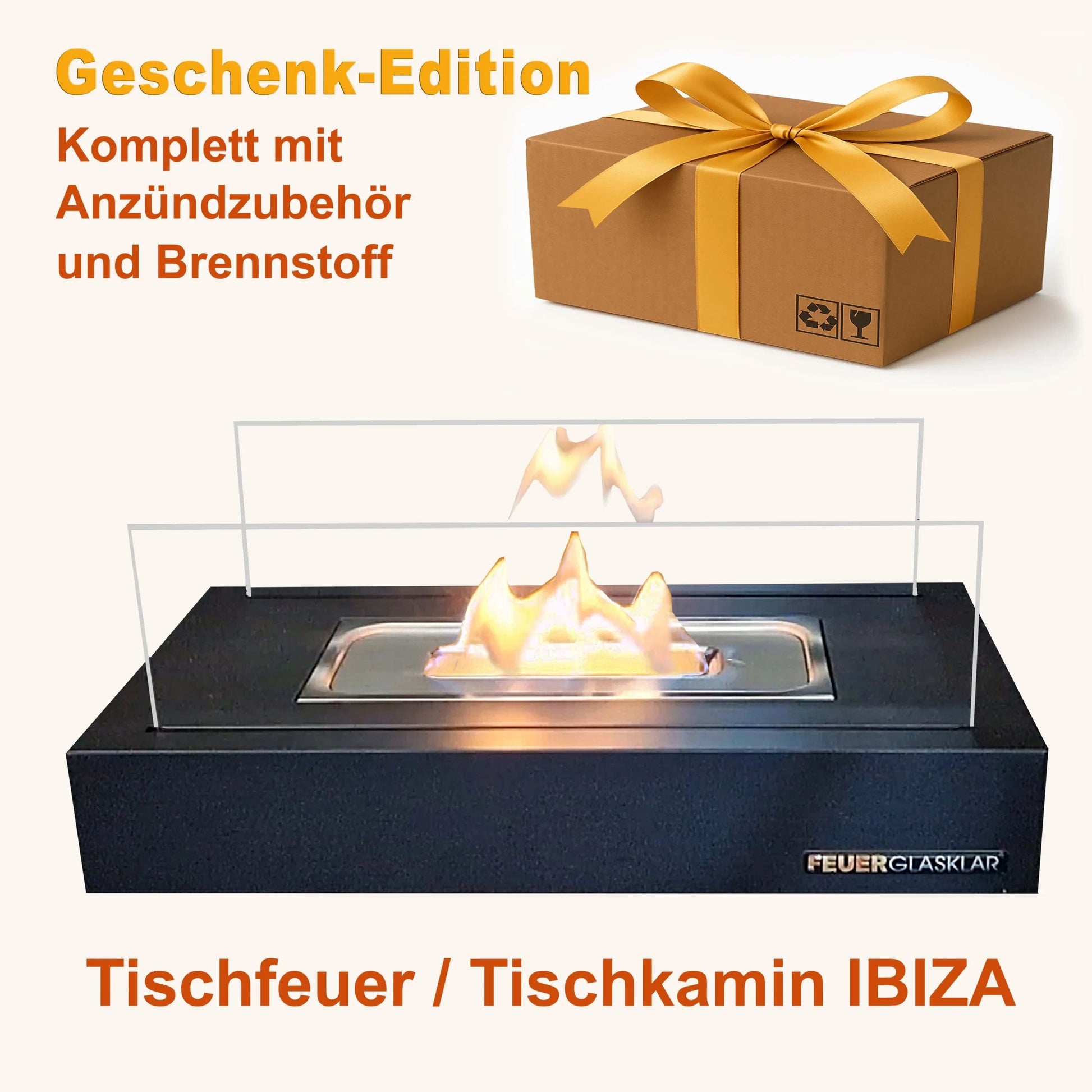 Tischfeuer IBIZA Geschenk-Edition (schwarz)