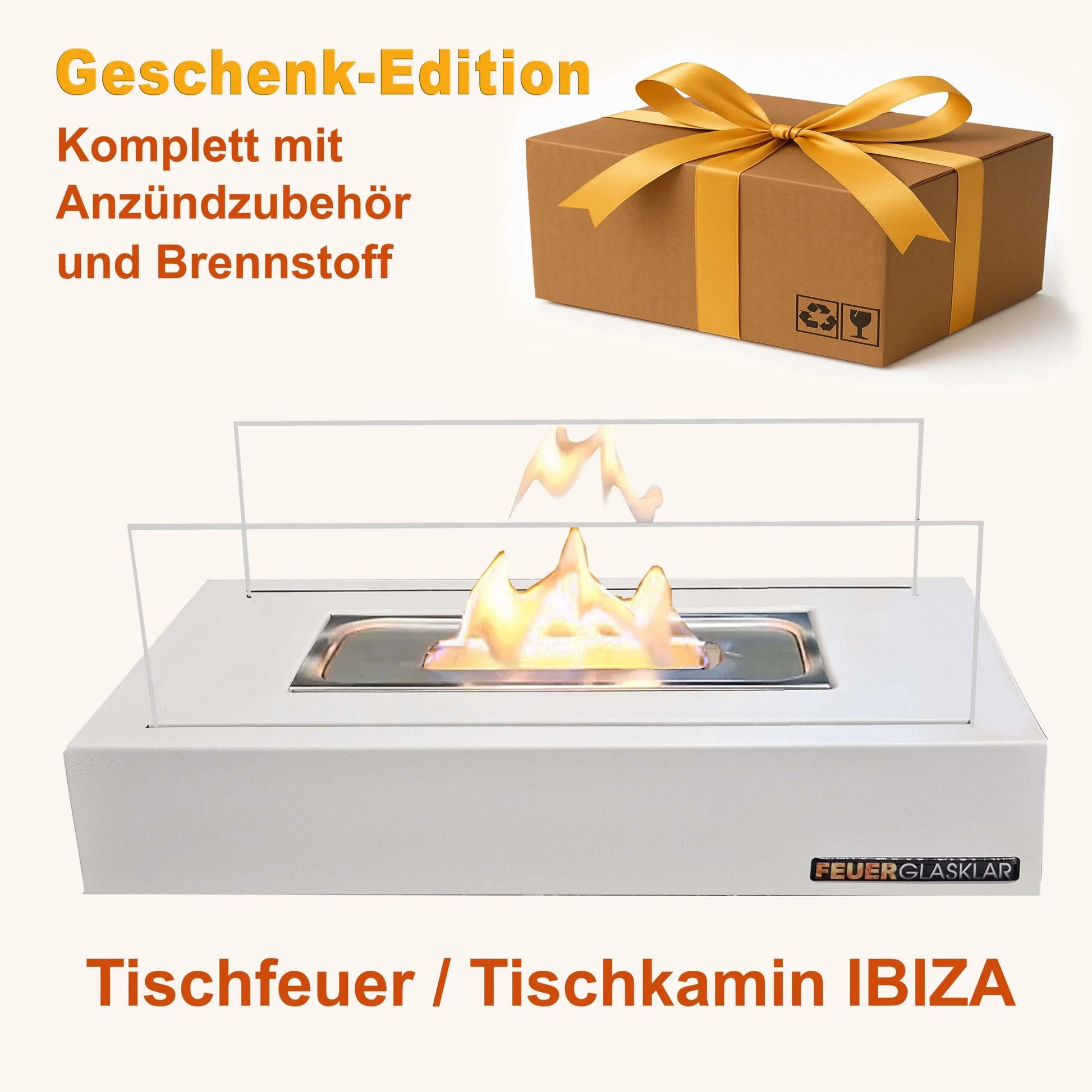 Tischfeuer IBIZA Geschenk-Edition (weiß)